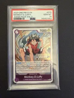 Monkey.D.Luffy (Judge Pack Vol. 2) OP03-070 One Piece Promotion Cards - PSA 10 - Image 1