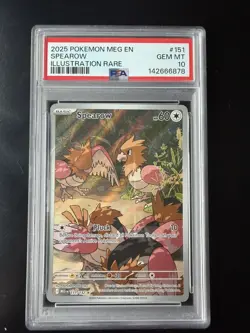 Spearow Mega Evolution 151/132 Illustration Rare PSA 10 Pokemon TCG - Image 1