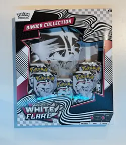 Pokemon TCG Scarlet & Violet White Flare Binder Collection Box Sealed 5 Packs - Image 1