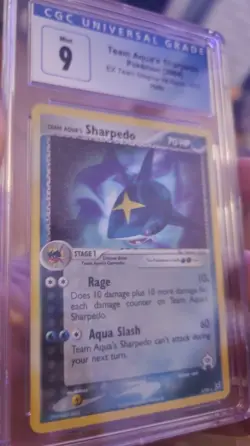 2004 Pokemon Team Aqua's Sharpedo EX Team Magma Vs Aqua Holo Rare 5/95 CGC 9 - Image 2