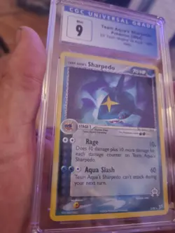 2004 Pokemon Team Aqua's Sharpedo EX Team Magma Vs Aqua Holo Rare 5/95 CGC 9 - Image 3