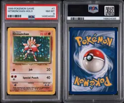 1999 POKEMON GAME 7 HITMONCHAN-HOLO PSA 8 - Image 1
