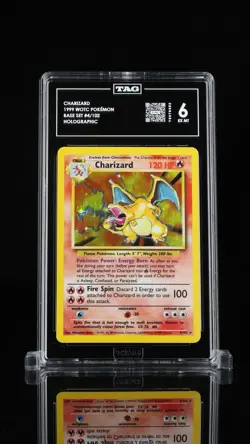 Pokemon TCG Charizard 1999 Base Set #4/102 Holo Rare TAG Graded 6 - Image 1