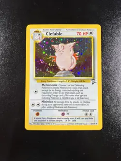 Pokemon Clefable 5/130 Base Set 2 Holo Rare LP WOTC English 1999 - Image 1