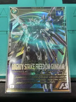 YuGiOh Mighty Strike Freedom Gundam Arsenal Base Ultra Rare Mint - Image 1