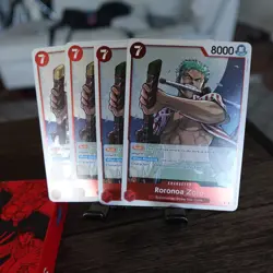 Roronoa Zoro OP14-015 Rare Play Set x4 - THE AZURE SEA'S SEVEN - One Piece CCG - Image 1