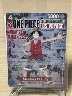 One Piece Monkey D. Luffy US College Basketball SEALED Promo Card RUTGERS - Image 1