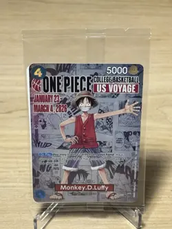 One Piece Monkey D. Luffy US College Basketball SEALED Promo Card RUTGERS - Image 2
