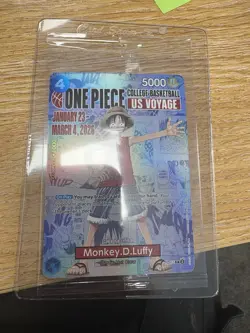 One Piece Monkey D. Luffy US College Basketball SEALED Promo Card RUTGERS - Image 1