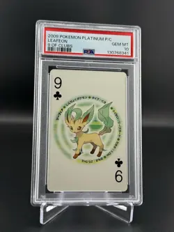 Leafeon 9 of Clubs - 2009 Pokemon Platinum Playing Cards Gem PSA 10 - Image 1