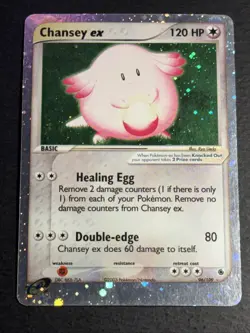 Chansey ex 96/109 Pokemon TCG Ruby and Sapphire Holo Ultra Rare Card Played MP - Image 1