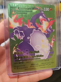 Charizard Vmax Rainbow Foil Fan Art Vinyl Textured Collector Card - Image 2