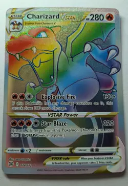 Charizard VSTAR 174/172 - Rainbow Secret Rare - Brilliant Stars Pokemon TCG - NM - Image 1