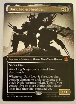 Magic The Gathering CCG TMNT DARK LEO & SHREDDER Borderless Mythic Card M0220 - Image 1