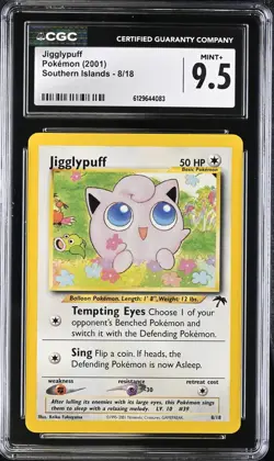 CGC 9.5 MINT + Jigglypuff 8/18 Southern Islands Promo Vintage WOTC 2001 Pokemon - Image 1