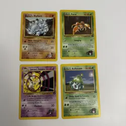 Vintage Pokemon Lot – Base Set & Gym Heroes – Starters (22 Cards) - Image 2