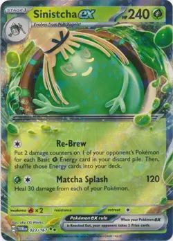 Holo Sinistcha ex - 023/167 Double Rare Twilight Masquerade Pokemon TCG - Image 1