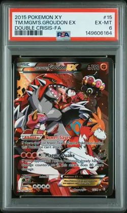Pokemon 2015 Team Magma's Groudon EX Double Crisis Full Art Holo PSA 6 - Image 1