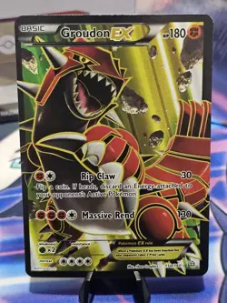 Pokemon TCG Groudon-EX Primal Clash Holo Card 150/160 Full Art NM - Image 1