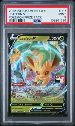 Pokemon Leafeon V Prize Pack Stamped Promo 007/203 Play! PSA Mint 9 - Image 1