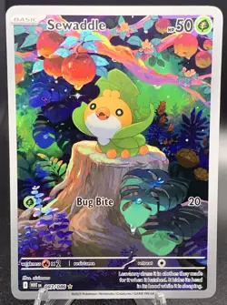 Pokemon Sewaddle 087/086 Illustration Rare White Flare TCG - NM IR Full Art Holo - Image 1