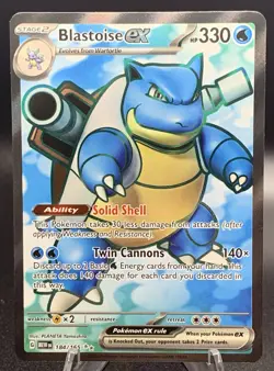 Blastoise ex 184/165 UR NM Scarlet & Violet 151 Pokemon TCG Full Art Ultra Rare - Image 1
