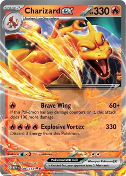 Charizard ex 006/165 Holo RR NM - Scarlet & Violet 151 Pokemon TCG - Double Rare - Image 3