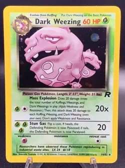 Dark Weezing 14/82 Holo Rare NM - Team Rocket - WotC Vintage 2000 Pokemon TCG - Image 1