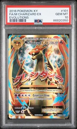 Pokemon Card Charizard EX 2016 XY Evolutions 101/108 Full Art M PSA 10 Gem Mint - Image 1