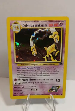 Sabrina's Alakazam 16/132 Pokemon TCG Gym Challenge Unlimited Holo Rare LP+ - Image 1