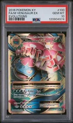 M Venusaur EX Full Art Holo Card 100/108 Evolutions PSA 10 GEM MINT Pokemon - Image 1