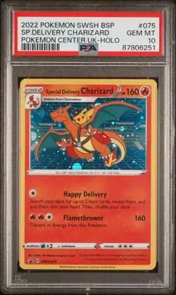 2022 Pokemon Black Star Promo Special Delivery Charizard Holo #SWSH075 PSA 10 - Image 2