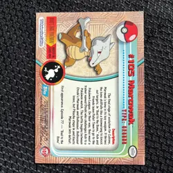 Marowak #105 Topps Blue Label TV Animation Edition Pokemon TCG 1999 - Image 2