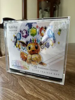 Pokemon Prismatic Evolutions Pokemon Center ETB Sealed w/Acrylic Case - Image 1