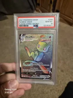 PSA 10 GEM MINT Mew VMAX Secret Rare Full Art 268/264 Fusion Strike 2021 Pokemon - Image 1