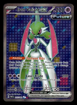Iron Valiant ex 225/182 Ultra Rare Paradox Rift Pokemon Card - Image 1