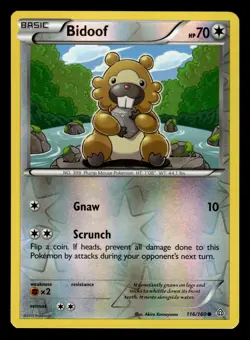Bidoof 116/160 Reverse Holo XY Primal Clash Pokemon Card - Image 1