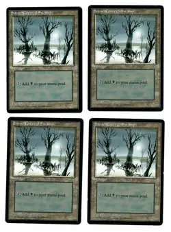 4x (LP) SNOW COVERED Swamp Ice Age Magic the Gathering Wizards of the Coast - Image 1