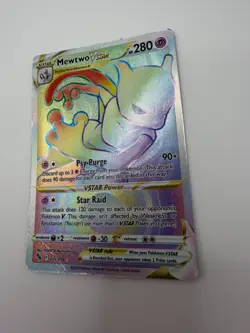 Pokemon TCG Mewtwo VSTAR 079/078 Rainbow Secret Rare Pokemon GO MP ATC - Image 2