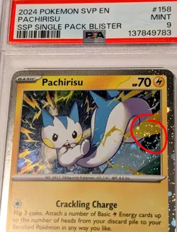 PSA 9 2024 Pokemon SVP Pachirisu 158 Cosmos Holo Promo F Swirl - Image 2