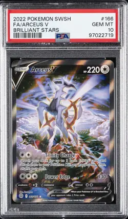 2022 POKEMON SWORD & SHIELD BRILLIANT STARS #166 FULL ART/ARCEUS V PSA 10 - Image 1