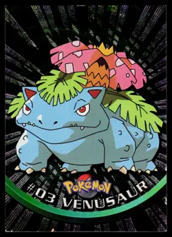 Venusaur #03 Pokemon TOPPS Series 1 TV Animation Black Label Rays Holo - Image 1