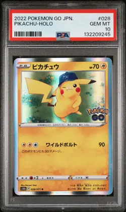 2022 POKEMON GO JPN #028 PIKACHU-HOLO PSA 10 - Image 1