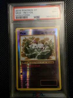 PSA 9 MINT Mew Evolutions Reverse Holo XY 2016 Pokemon 53/108 - Image 1
