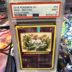 PSA 9 MINT Mew Evolutions Reverse Holo XY 2016 Pokemon 53/108 - Image 1