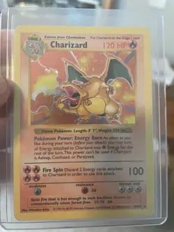 Pokemon Charizard 004/102 Base Set Shadowless Holo Rare English Card - Image 4