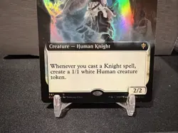 MTG FOIL Borderless Worthy Knight - Throne of Eldraine #341 Rare - Image 2