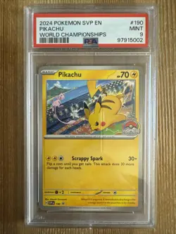 Pikachu SVP190 - S&V World Championship 2024 Promo Pokemon Card PSA 9 - Image 1