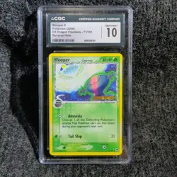 2006 POKEMON EX DRAGON FRONTIERS REVERSE HOLO #71 WOOPER CGC 10 Gem Mint - Image 1