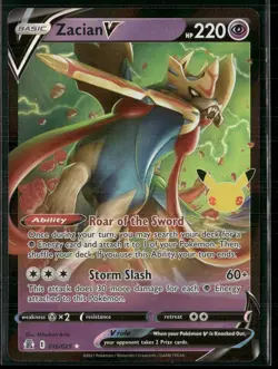 2021 Pokemon TCG Zacian V Celebrations 016/025 Holo Ultra Rare NM - Image 1